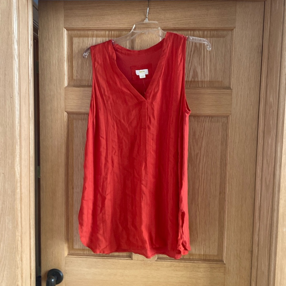Anthropologie Tunic in beautiful orange/red tomato color.NWT!